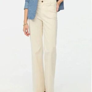 J. Crew Factory Lizzie high-rise patch-pocket wide-leg pant Natural NWT size 34